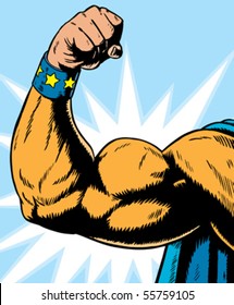 superhero arm flexing, can be used for anything.