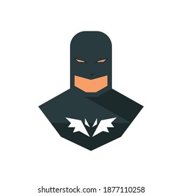 Superhero, avatar, icons in sticker style. Vector illustration on white isolated background.