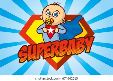 Superhero Baby Boy Vector Illustration