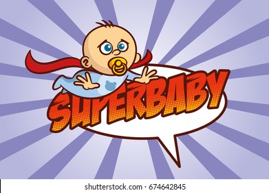 Superhero Baby Boy Vector Illustration