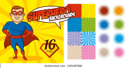 Superhéroe Antecedentes conjunto de super héroe personaje Vector
