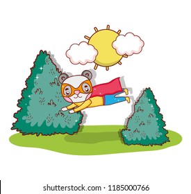 Superhero bear cartoon