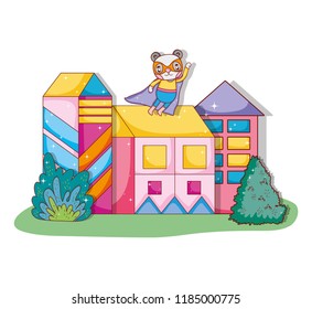 Superhero bear cartoon