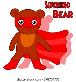 superhero bear with power.vector cartoon illustration