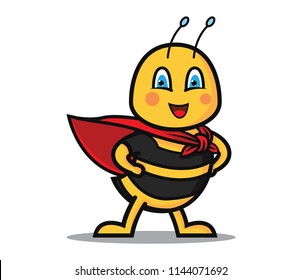 superhero bee cartoon vector