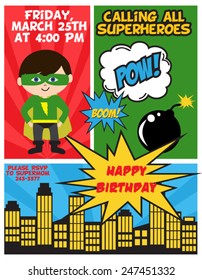727 Superhero birthday invitation Images, Stock Photos & Vectors ...
