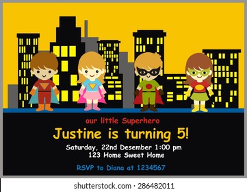 Superhero Birthday Invitation