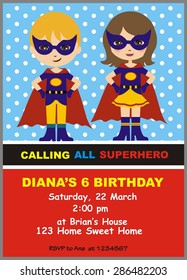 Superhero Birthday Invitation