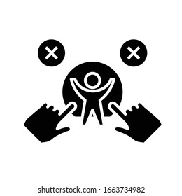 Superhero black icon, concept illustration, vector flat symbol, glyph sign.