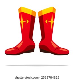 Vector de botas de superhéroe ilustración aislada
