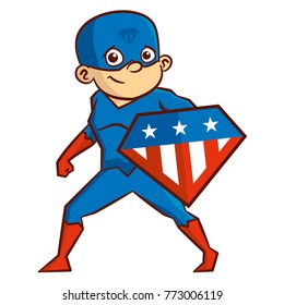 Superhero boy Cartoon character