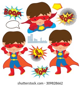 Superhero boy vector illustration