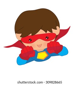 Superhero boy vector illustration