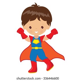 Superhero boy vector illustration