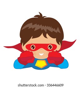 Superhero boy vector illustration