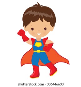 Superhero boy vector illustration