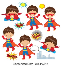 Superhero boy vector illustration