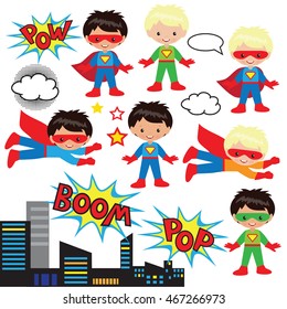 Superhero boy vector illustration