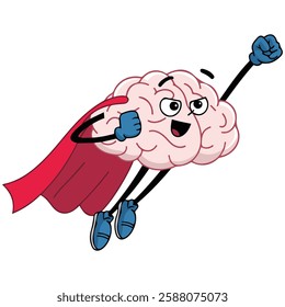 Superhero Brain Fun Cartoon Genius Character