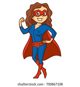 Superhero Brownhaired Woman Cartoon Character Isolated Stock Vector ...