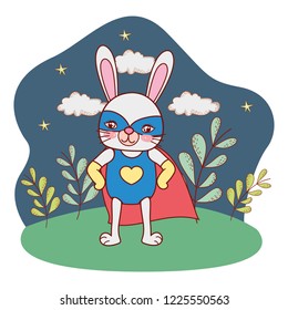 superhero bunny outdoors landscape scenery cartoon