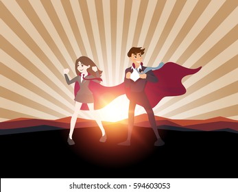 Superhero business man concept.vector illustration.