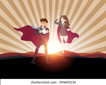 Superhero business man concept.vector illustration.