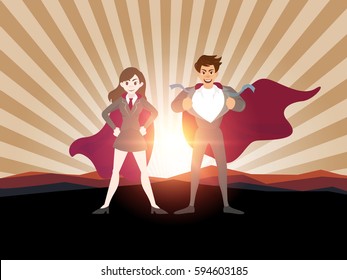 Superhero business man concept.vector illustration.