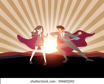 Superhero business man concept.vector illustration.