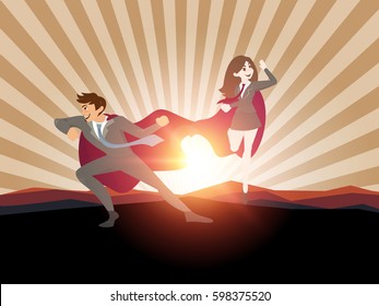 Superhero business man concept.vector illustration.