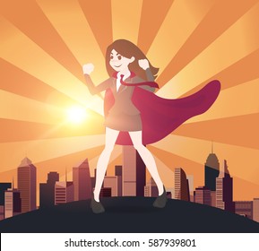 Superhero business women concept.vector illustration.