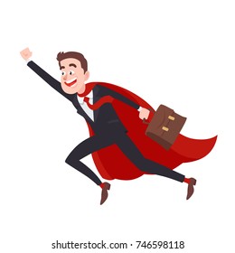 Superhero Businessman Character. Cartoon Style Vector Design Illustration.