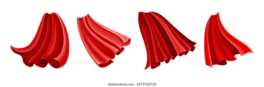 Superhero Cape and Cloak Fabric Cover Vector Set