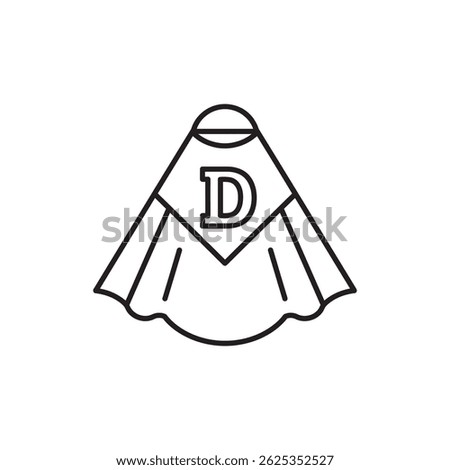Superhero Cape with D Letter Representing Power and Strength