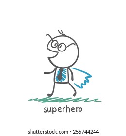 superhero with cape illustration