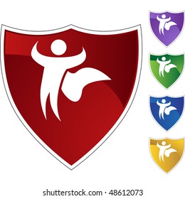 Superhero cape web button isolated on a background.