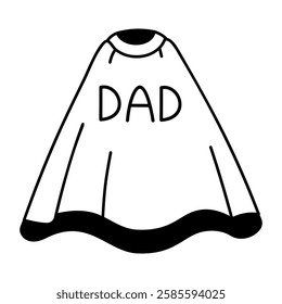 Superhero cape written dad, doodle style icon 
