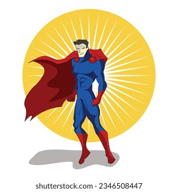 Superhero cartoon character vector illustration
