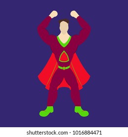 Superhero cartoon icon with superman on background isolated flat illustration