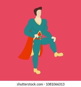 Superhero cartoon icon with superman on background isolated flat illustration