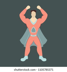 Superhero cartoon icon with superman on background isolated flat illustration