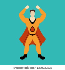 Superhero cartoon icon with superman on background isolated flat illustration