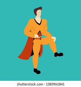 Superhero cartoon icon with superman on background isolated flat illustration