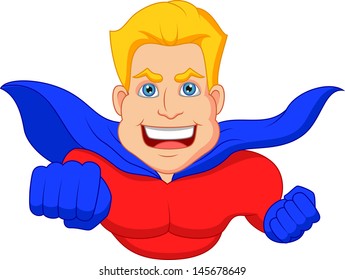 Superhero cartoon posing