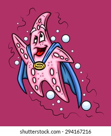 Superhero Cartoon Starfish