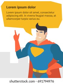 Superhero cartoon vector illustration concept