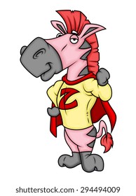 Superhero Cartoon Zebra