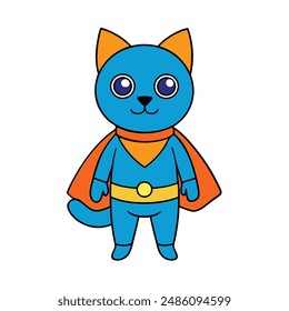 Superhero cat isolated vector illustration icon 