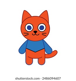 Superhero cat isolated vector illustration icon 