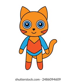 Superhero cat isolated vector illustration icon 